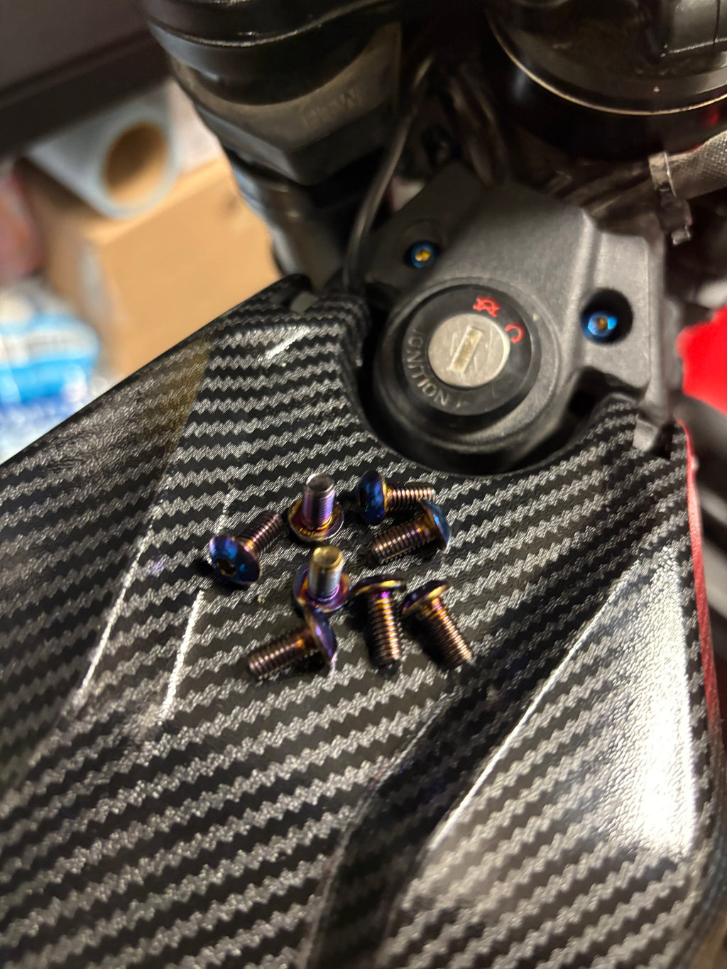 Titanium talaria key ignition bolts