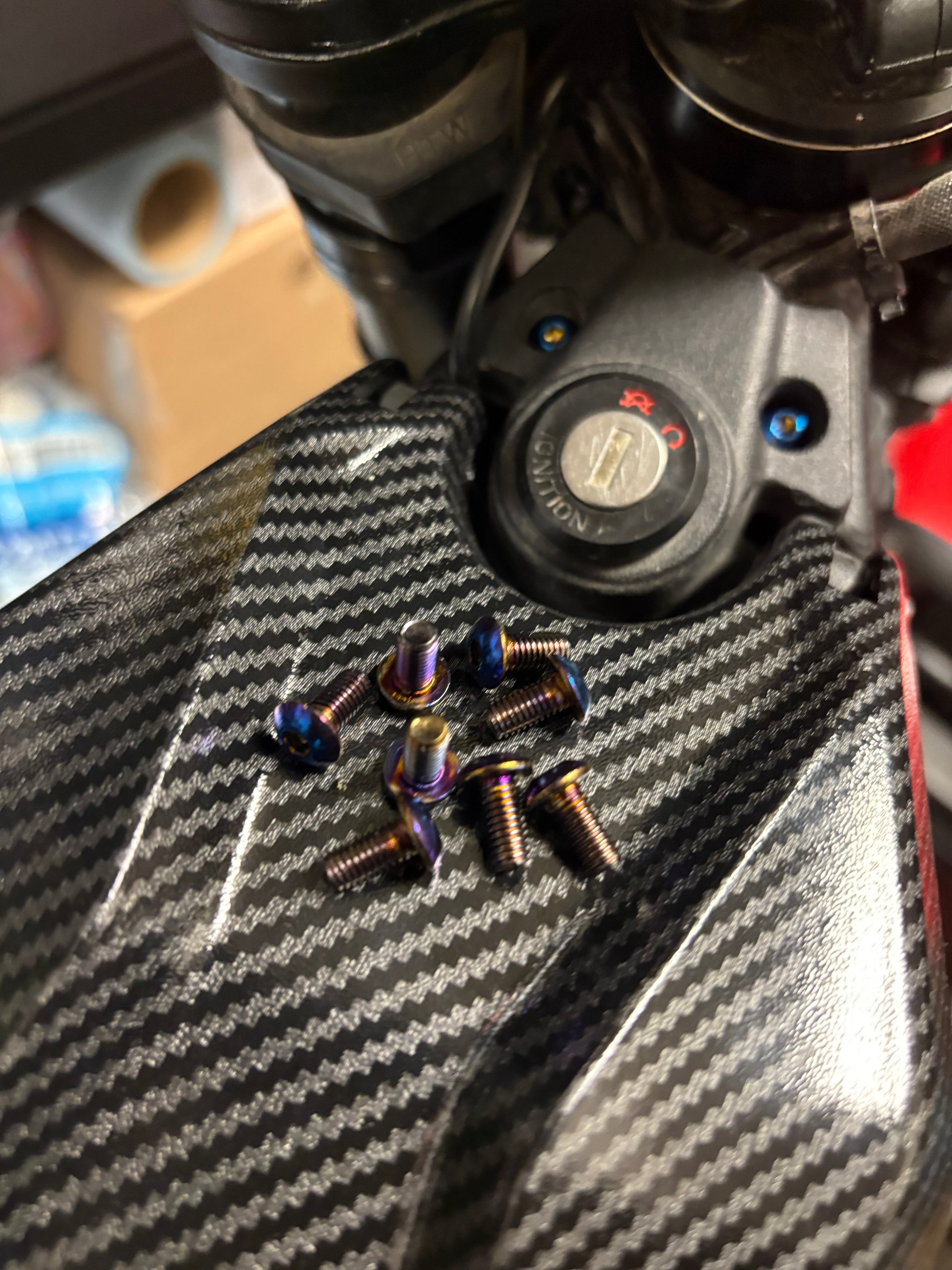 Titanium talaria key ignition bolts